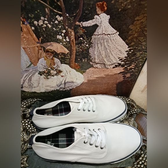 🛍👟H&M Man's White Canvas Sneakers Size 👟 9 U.S.A.,👕🩳A Fantastic Buy.📦 - Picture 12 of 16